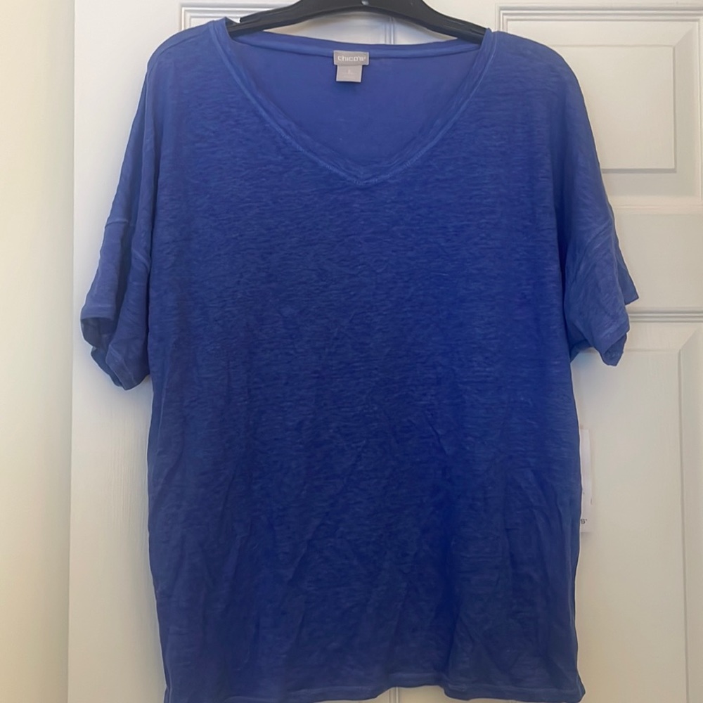Brand new top from Chico’s. Size 2 which is a large , size 12.